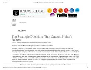 The Strategic Decisions That Caused Nokia   s Failure   INSEAD Knowledge.pdf