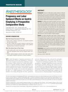 anethesiology 2022 bouvet pregnancy and labor epidural effects on gastric emptying  a prospective comparative study