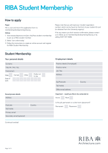 2022 RIBA Student Membership Application form