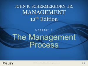 Contemporary Management -  Chapter 1 Slides