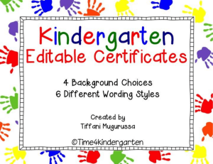 KindergartenCertificatesCompletionDiplomaEditable