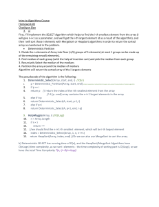 Algorithms Homework: Deterministic Select & Dynamic Programming