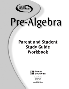 Pre-Algebra student-parent study guide