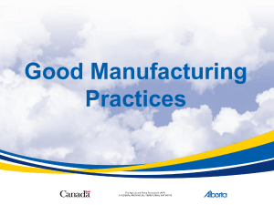 Good Manufacturing Practices 