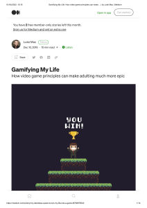 Gamifying My Life. How video game principles can make…   by Luke Mac   Medium