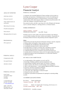 Experienced Financial Analyst Resume