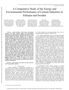 A Comparative Study of the Energy and Environmental Performance of Cement Industries in Ethiopia and Sweden