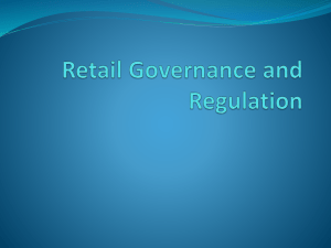 Retail Governance and Regulation