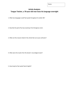 Article Analysis- Tongue twister 2