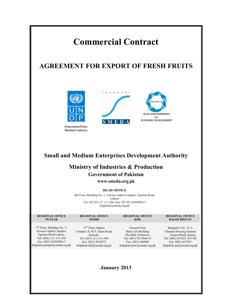 Agreement for Export of Fresh Fruits