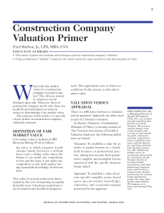 Construction Valuation Primer