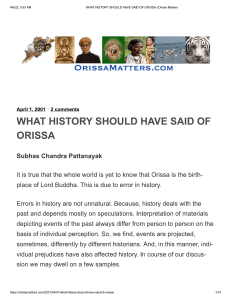 WHAT HISTORY SHOULD HAVE SAID OF ORISSA   Orissa Matters