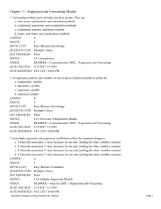 Regression & Forecasting Models Exam Questions