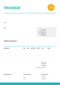Invoice Template - Sole Trader VAT