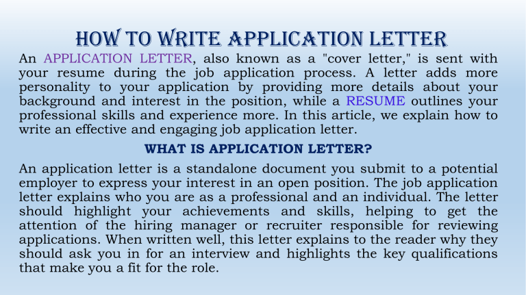 how to write application letter for empowerment