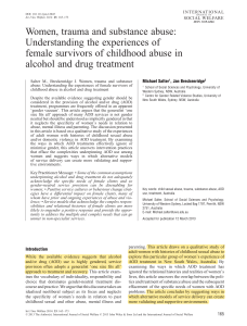 Women, Trauma, and Substance Abuse