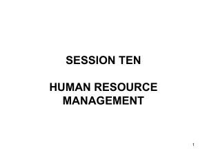 Session 10. HR Management