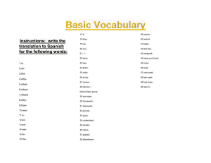 Basic Vocabulary  1    2020