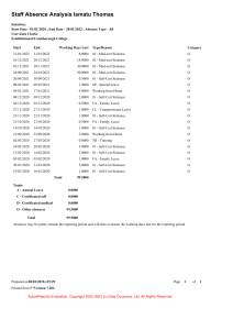 sickness report