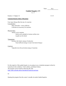 Guided Inquiry Kinetics (Key) - PhET