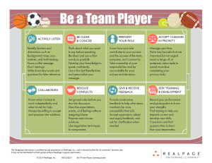 Be A Team Player Learning Guide