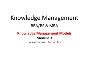 BBA and MBA - KM - Module 3 - KM Models