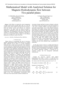 MHD Flow Between Parallel Plates: Mathematical Model & Solution