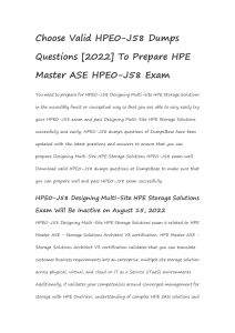 Valid HPE0-J58 Dumps Questions [2022]