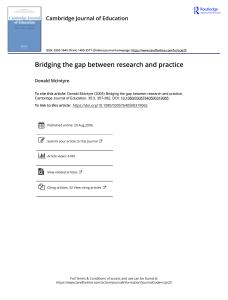 Bridging the gap between research and practice