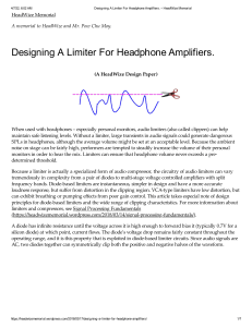 Designing A Limiter For Headphone Amplifiers. – HeadWize Memorial