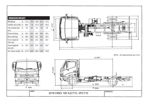 hino truck salvage measurements