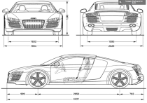 Audi R8 Technical Drawing: Dimensions & Specs