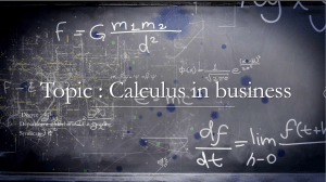 Calculus in Business