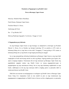 Health Center Construction Proposal: Barangay Upper Irasan