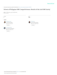 Philippine SME Competitiveness: 2018 Survey Results