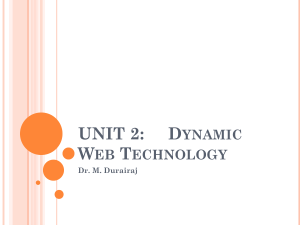 Dynamic Web Technology