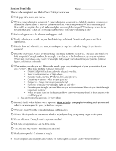 English IV Senior Project Checklist
