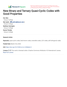 New Binary and Ternary Quasi-Cyclic Codes with Good Properties (Dev Akre et al.)