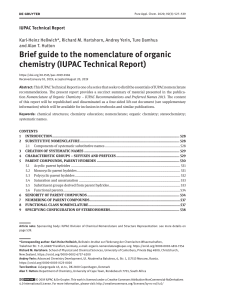 Brief guide to the nomenclature of organic chemistry (IUPAC Technical Report)