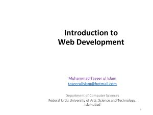 Introduction to the Web Development