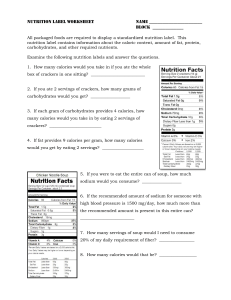 Nutrition label assignment