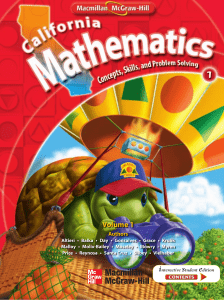 California Mathematics 1-Concepts Skill