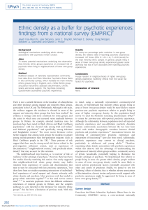 2018 Ethnic density as a buffer for psychotic experiences; findings from a national survey (EMPIRIC)