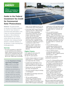 Guide to the Federal Investment Tax Credit for Commercial Solar PV - 2021