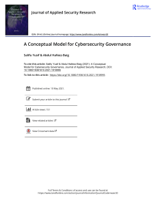 A Conceptual Model für Cybersecurity