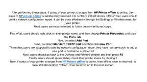 hp printer offline offline
