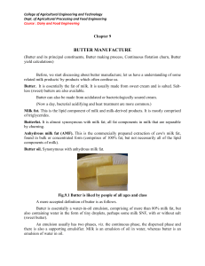 butter preparation dairy and food engineering