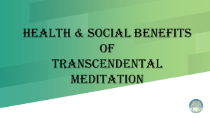 Health Benefits of Transcendental Meditation