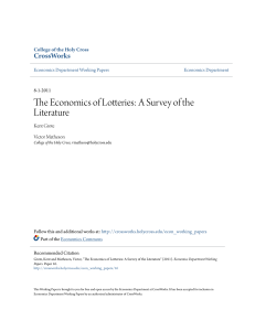 The Economics of Lotteries  A Survey of the Literature 