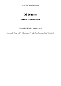Of Women - Arthur Schopenhauer - PDF